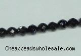 CGS105 15.5 inches 6mm faceted round blue goldstone beads wholesale