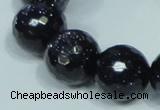 CGS111 15.5 inches 20mm faceted round blue goldstone beads wholesale