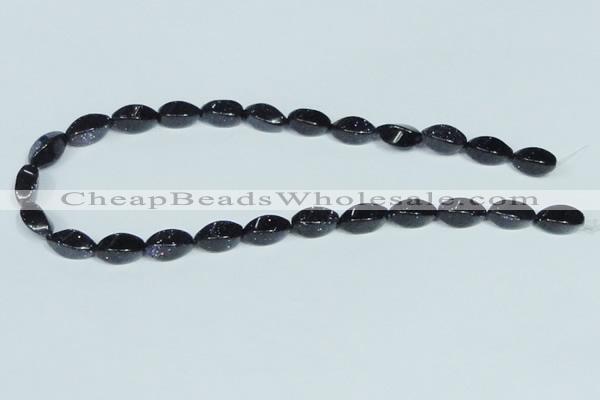 CGS119 15.5 inches 8*16mm twisted rice blue goldstone beads wholesale