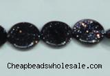 CGS122 15.5 inches 15mm flat round blue goldstone beads wholesale