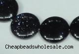 CGS123 15.5 inches 20mm flat round blue goldstone beads wholesale