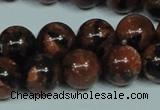 CGS205 15.5 inches 14mm round blue & brown goldstone beads wholesale