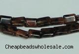 CGS216 15.5 inches 6*8mm rectangle blue & brown goldstone beads