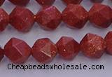 CGS452 15.5 inches 8mm faceted nuggets goldstone beads wholesale