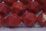 CGS454 15.5 inches 12mm faceted nuggets goldstone beads wholesale