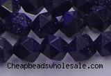 CGS457 15.5 inches 8mm faceted nuggets goldstone beads wholesale