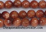 CGS471 15.5 inches 6mm faceted round goldstone beads wholesale