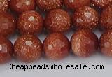 CGS473 15.5 inches 10mm faceted round goldstone beads wholesale