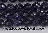 CGS479 15.5 inches 6mm faceted round blue goldstone beads