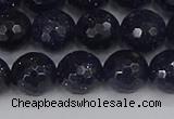 CGS481 15.5 inches 10mm faceted round blue goldstone beads