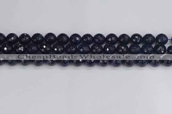 CGS482 15.5 inches 12mm faceted round blue goldstone beads