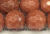 CGS492 15 inches 10mm faceted round goldstone beads