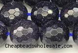 CGS496 15 inches 8mm faceted round blue goldstone beads