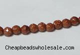 CGS57 15.5 inches 6mm faceted round goldstone beads wholesale