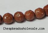 CGS59 15.5 inches 10mm faceted round goldstone beads wholesale