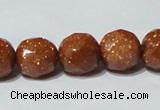 CGS60 15.5 inches 12mm faceted round goldstone beads wholesale