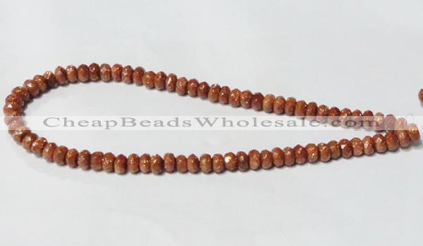 CGS67 15.5 inches 5*8mm faceted rondelle goldstone beads wholesale