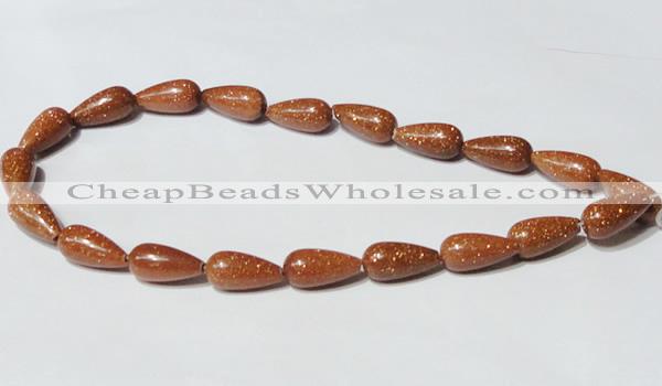 CGS72 15.5 inches 10*20mm teardrop goldstone beads wholesale