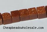 CGS73 15.5 inches 10*10mm cube goldstone beads wholesale