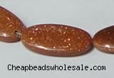 CGS80 15.5 inches 15*30mm oval goldstone beads wholesale