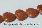 CGS83 15.5 inches 14*14mm heart goldstone beads wholesale