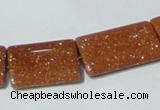 CGS84 15.5 inches 18*25mm rectangle goldstone beads wholesale