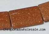 CGS85 15.5 inches 25*35mm rectangle goldstone beads wholesale