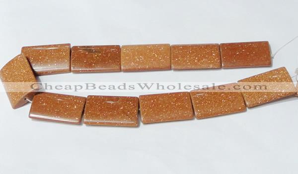 CGS85 15.5 inches 25*35mm rectangle goldstone beads wholesale