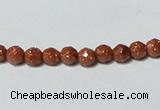 CGS88 15.5 inches 4mm faceted round goldstone beads wholesale