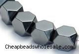 CHE05 14 inches 10*10mm faceted cube hematite beads Wholesale