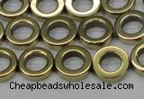 CHE1017 15.5 inches 12mm donut plated hematite beads wholesale