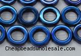 CHE1020 15.5 inches 12mm donut plated hematite beads wholesale