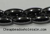 CHE139 15.5 inches 5*12mm rice hematite beads wholesale