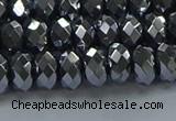 CHE2002 15.5 inches 5*8mm faceted rondelle hematite beads