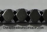 CHE224 15.5 inches 10*10mm faceted cube hematite beads wholesale