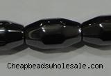 CHE227 15.5 inches 8*16mm faceted rice hematite beads wholesale