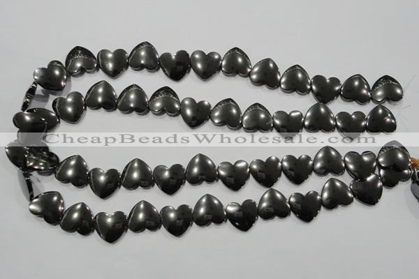 CHE264 Top-drilled 16*16mm heart hematite beads wholesale