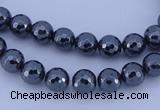 CHE31 16 inches 3mm faceted round hematite beads Wholesale