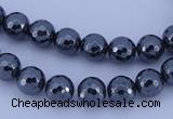 CHE32 16 inches 4mm faceted round hematite beads Wholesale