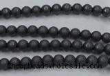 CHE401 15.5 inches 3mm round matte hematite beads wholesale