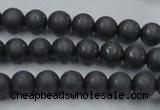 CHE403 15.5 inches 6mm round matte hematite beads wholesale