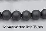 CHE405 15.5 inches 10mm round matte hematite beads wholesale