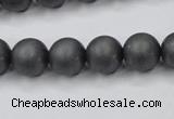 CHE406 15.5 inches 12mm round matte hematite beads wholesale