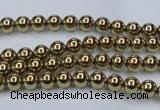 CHE432 15.5 inches 4mm round plated hematite beads wholesale