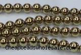 CHE433 15.5 inches 6mm round plated hematite beads wholesale