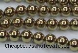 CHE434 15.5 inches 8mm round plated hematite beads wholesale