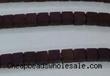 CHE442 15.5 inches 3*3mm cube matte plated hematite beads wholesale