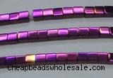 CHE454 15.5 inches 2*2mm cube plated hematite beads wholesale