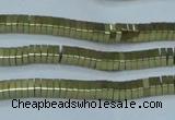 CHE559 15.5 inches 1*2*2mm square plated hematite beads wholesale