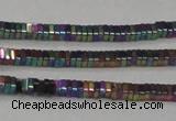 CHE562 15.5 inches 1*2*2mm square plated hematite beads wholesale